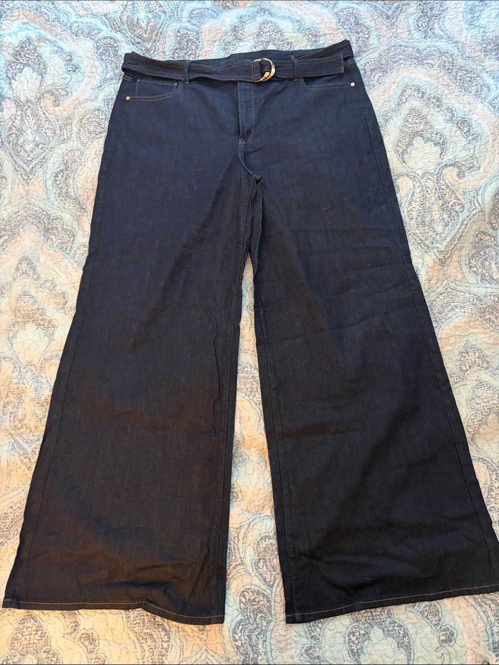 White House Black Market Wide-Leg Jeans in Dark Indigo
